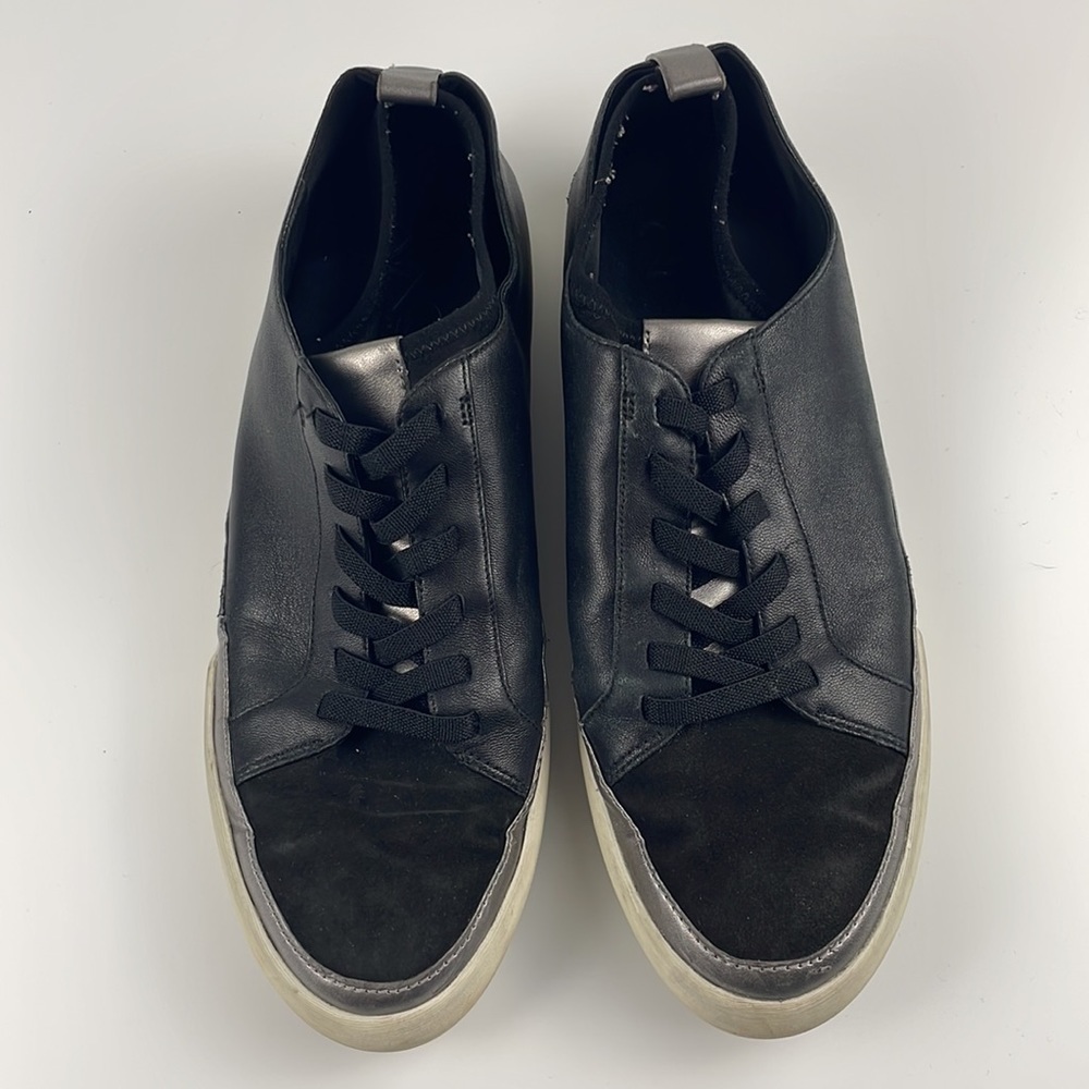 27 Edit | Valarie 100% Genuine Real Leather Upper Lace Up Sneaker Kicks Black 9M - Picture 3 of 13